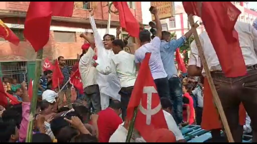 Md. Salim reached the venue after breaking the police barricade in Jalpaiguri