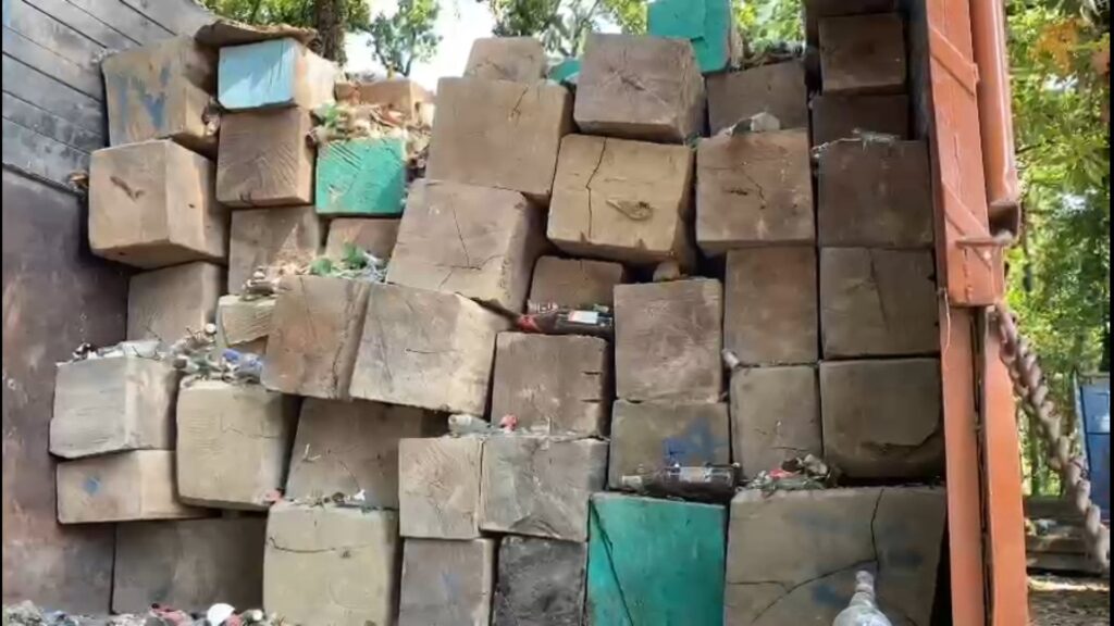 Attempts to smuggle wood behind glass bottle sacks;  Barmatic wood worth 30 lakh rupees recovered