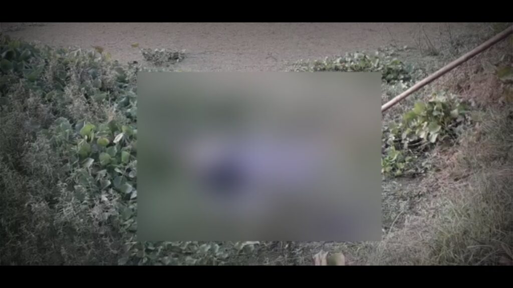A sensation surrounds a man's dead body in a pond