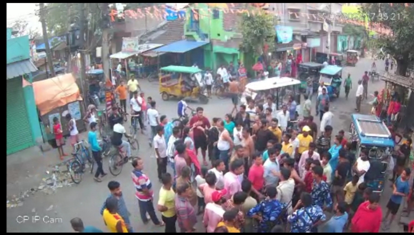 Two were arrested in Bhatpara on charges of obstructing the police and beating the police