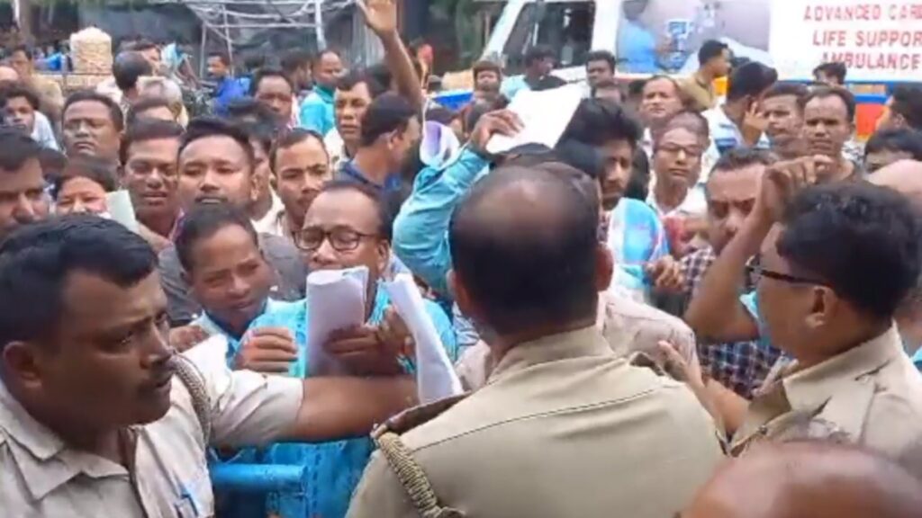 Ruling party accused of tearing nomination papers of opposition at Jalpaiguri BDO office