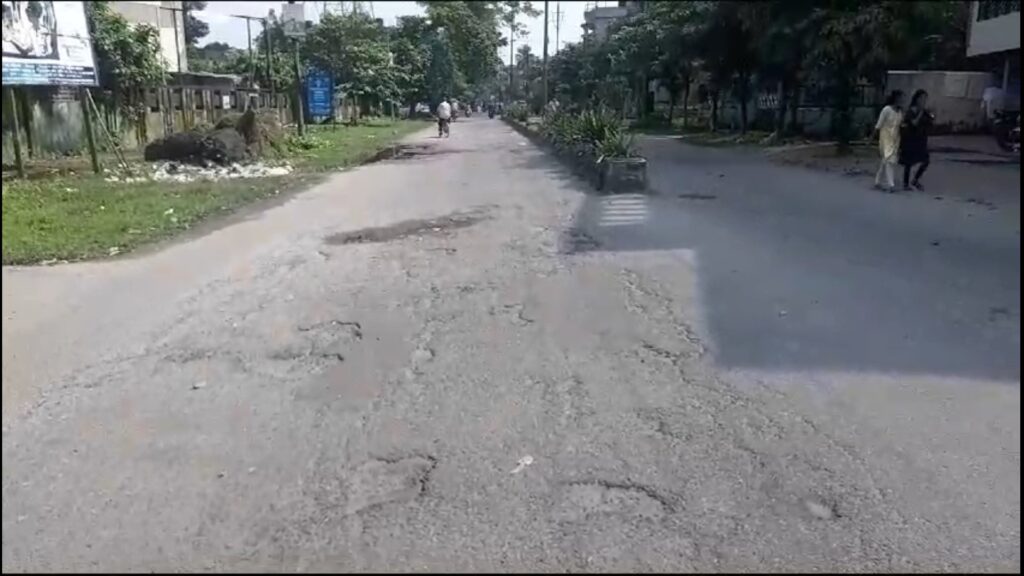 Before Durga Puja the Jalpaiguri municipality started taking initiatives to repair some roads