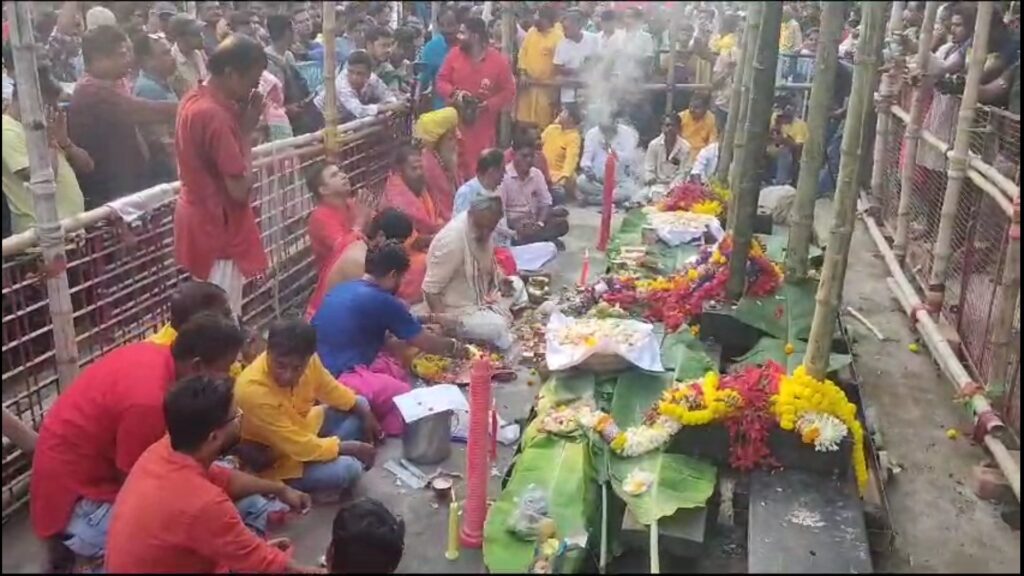 On the day of Lakshmi Puja Naihati's Barama structure is worshiped according to traditional customs