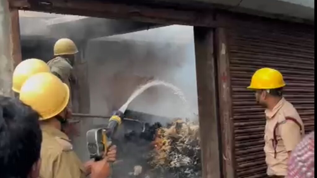 Four shops were burnt to ashes in a devastating fire in the early hours of the night