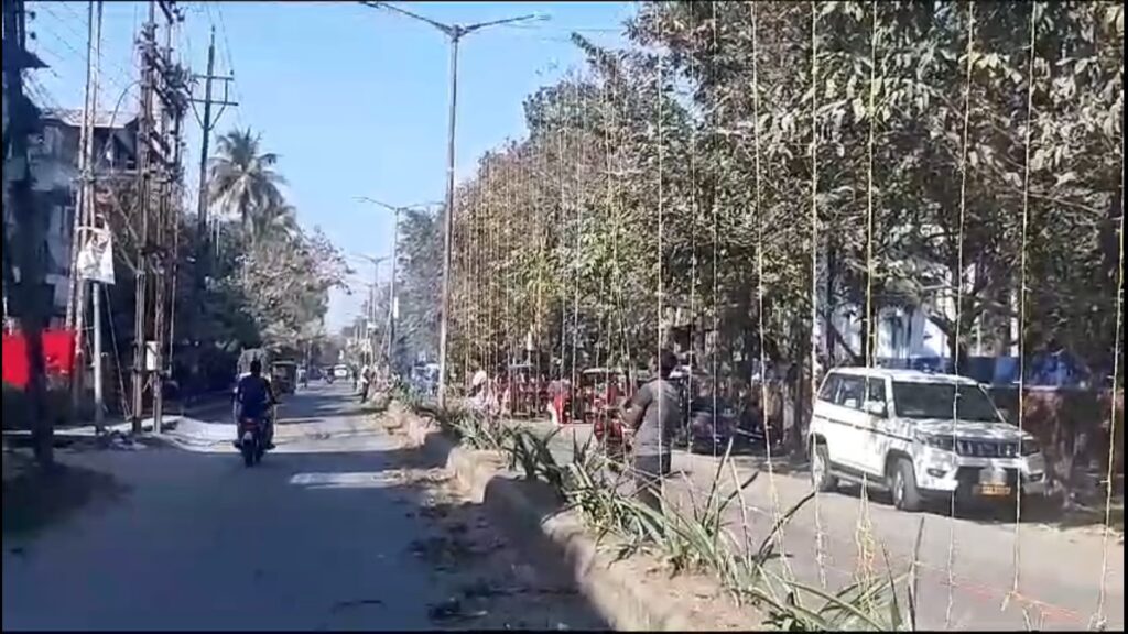 Jalpaiguri is decorated with garlands of lights on the occasion of Christmas and New English Year