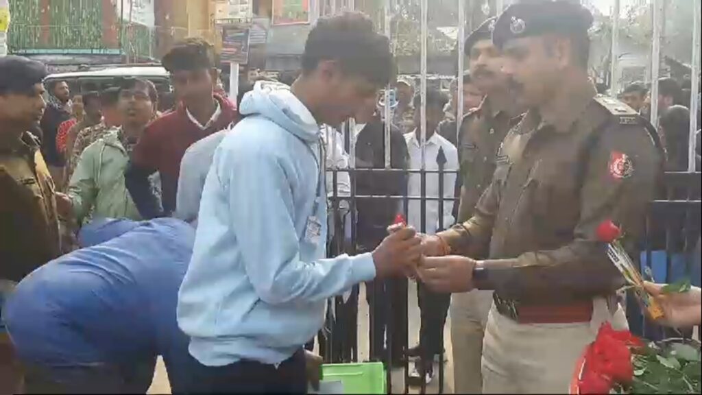 Police in cooperation with higher secondary examinees