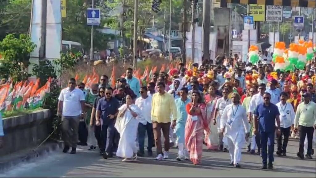 Chief Minister Mamata Banerjee's march support two candidates