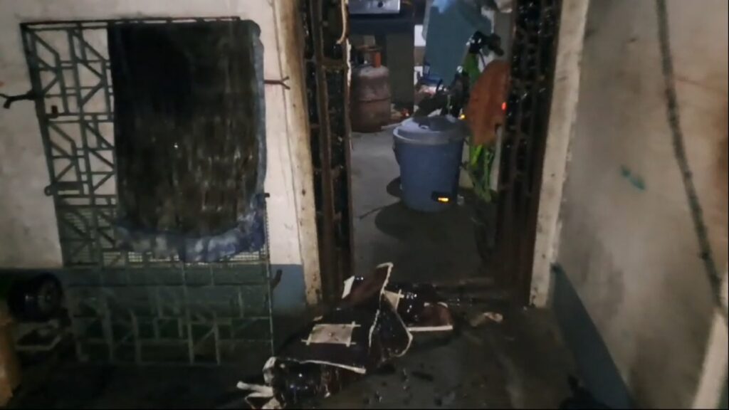 Kitchen fire from electrical short circuit