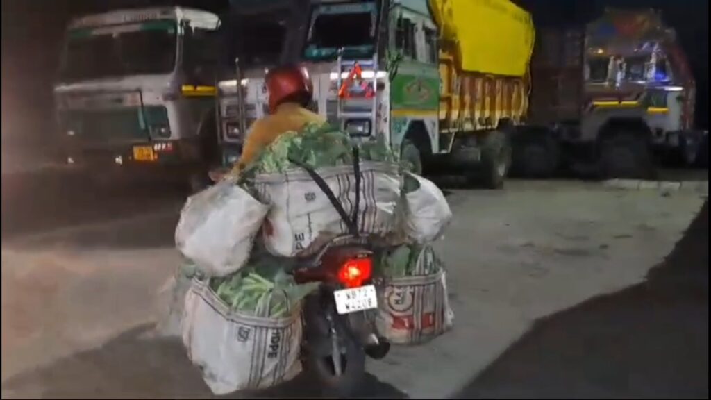 Farmers risk their lives riding bikes loaded with cauliflower in hopes of making more profit
