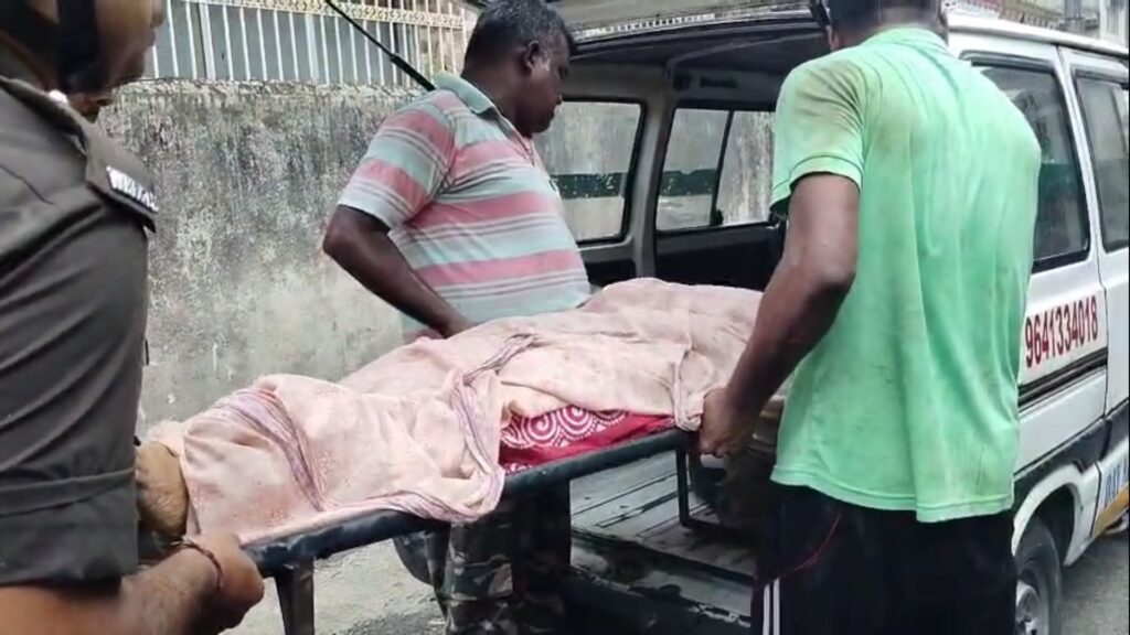 An old woman jumped into a well her life was saved by the timely arrival of the fire brigade and police.