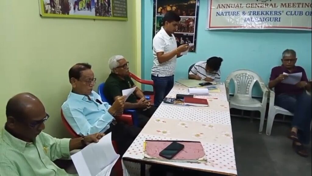 New executive committee formed at the annual general meeting of Nature and Trekkers Club of Jalpaiguri